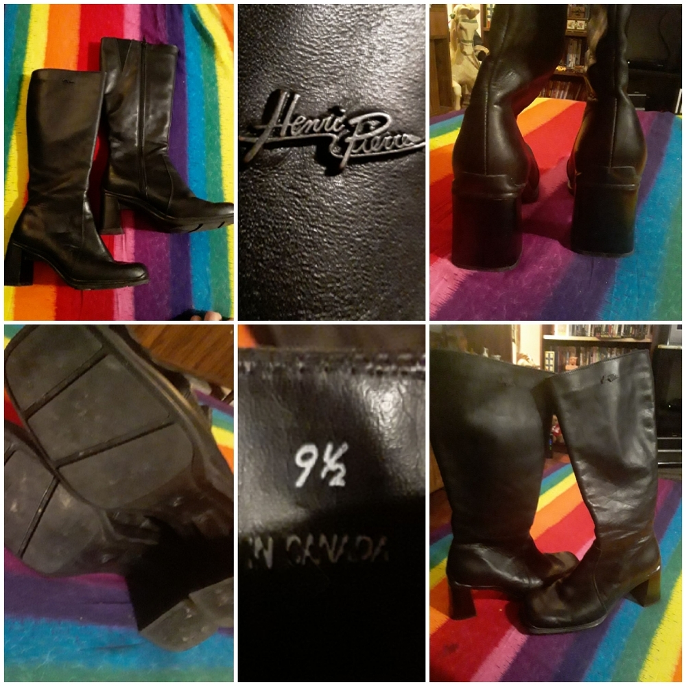 Henri Pierre KneeHigh ZipUp FauxLeather HeeledBoot